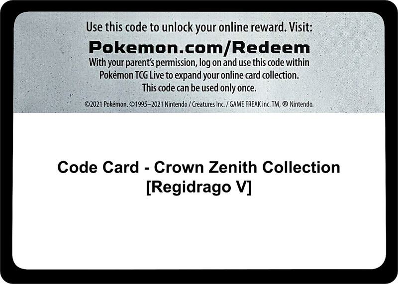 Code Card - Crown Zenith Collection [Regidrago V] Pokemon card from Crown Zenith