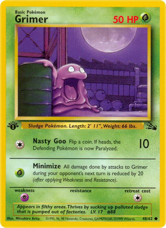 Grimer Pokemon card from Fossil