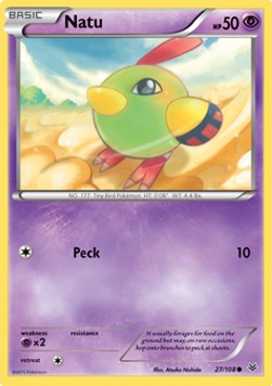 Natu Pokemon card from Roaring Skies