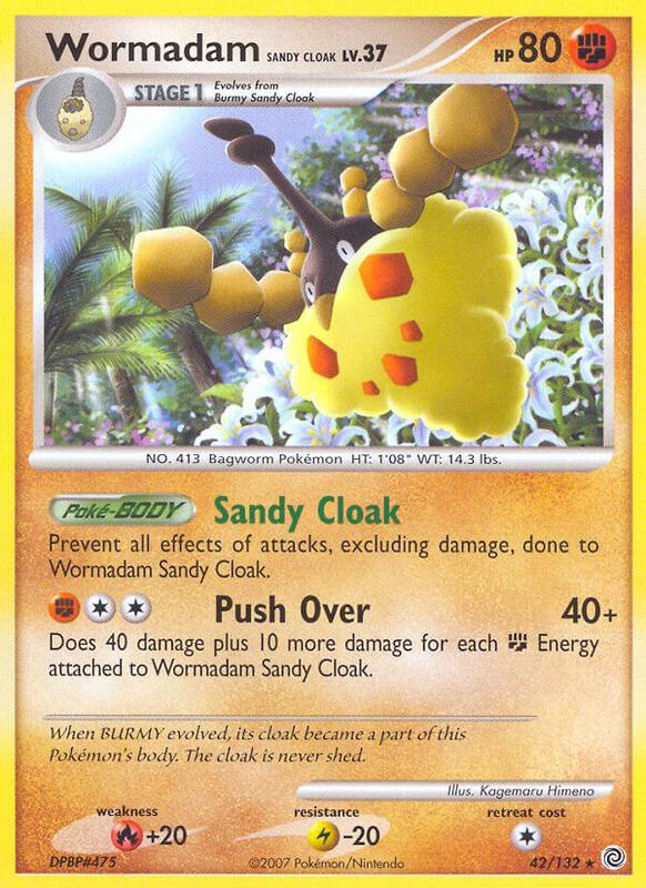Wormadam Sandy Cloak Pokemon card from Secret Wonders