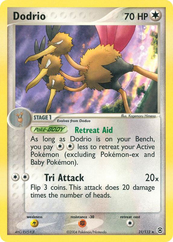 Dodrio Pokemon card from FireRed & LeafGreen