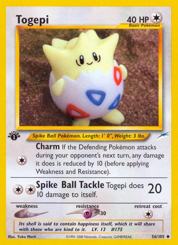 Togepi Pokemon card from Neo Destiny