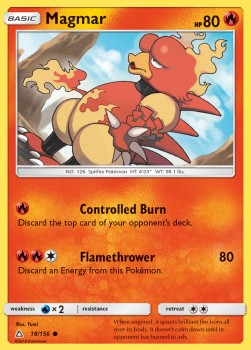 Magmar Pokemon card from Ultra Prism