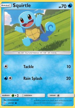 Squirtle Pokemon card from Team Up