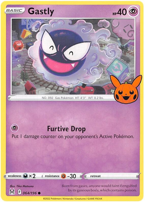 Gastly Pokemon card from Trick or Trade BOOster Bundle 2023