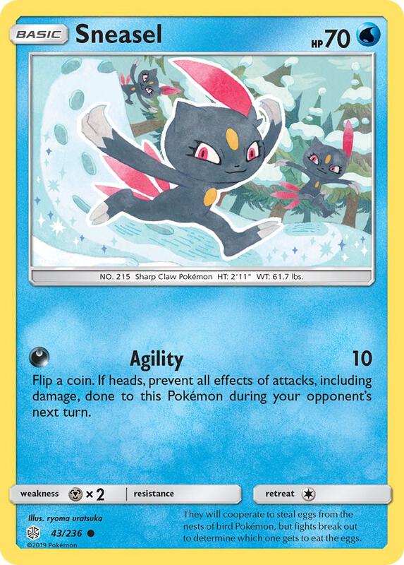 Sneasel Pokemon card from SM - Cosmic Eclipse