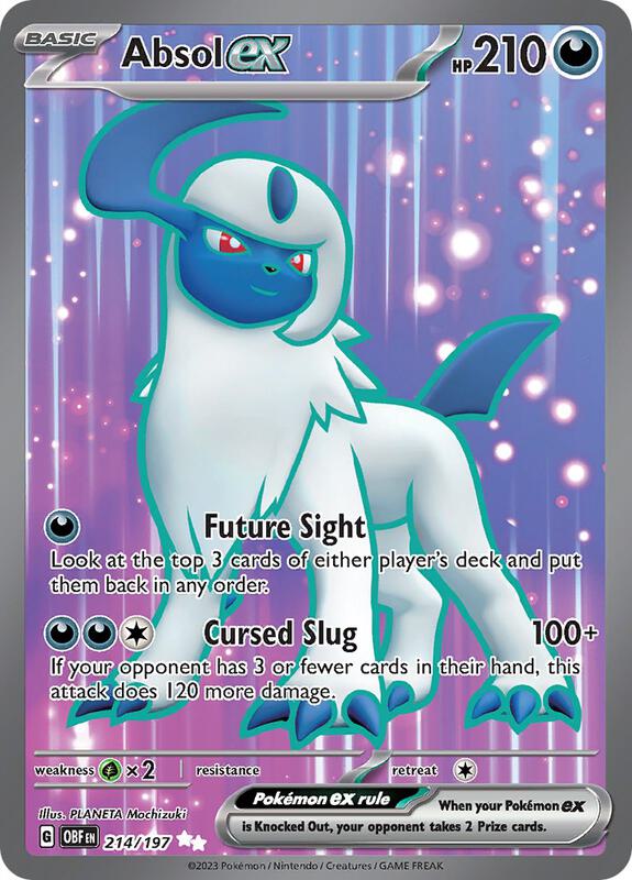Absol ex Pokemon card from SV03: Obsidian Flames