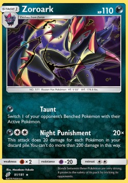 Zoroark Pokemon card from Team Up
