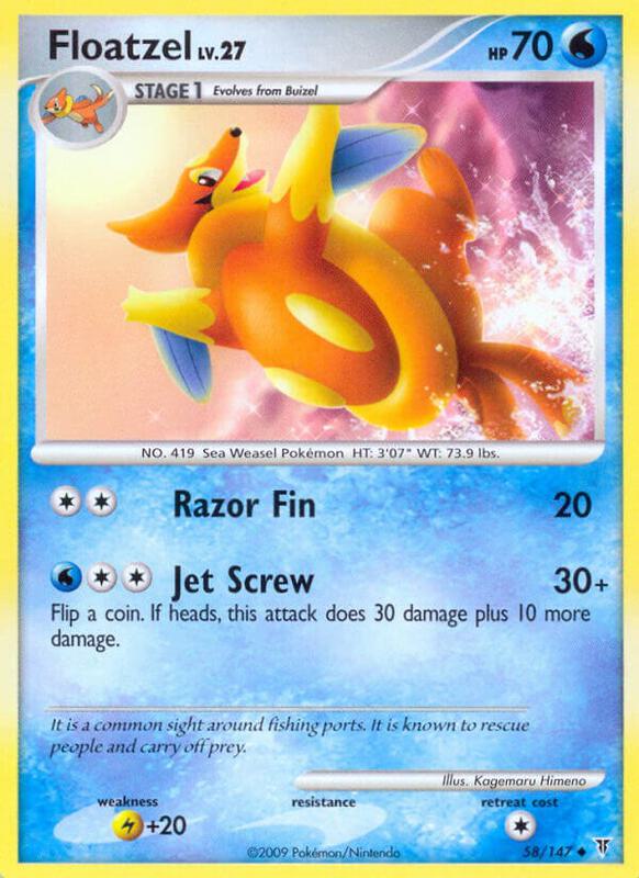 Floatzel Pokemon card from Supreme Victors