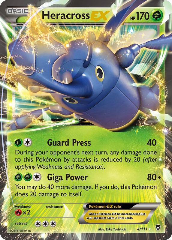 Heracross EX Pokemon card from XY - Furious Fists