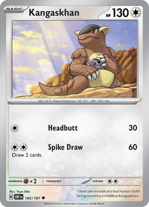 Kangaskhan Pokemon card from SV03: Obsidian Flames
