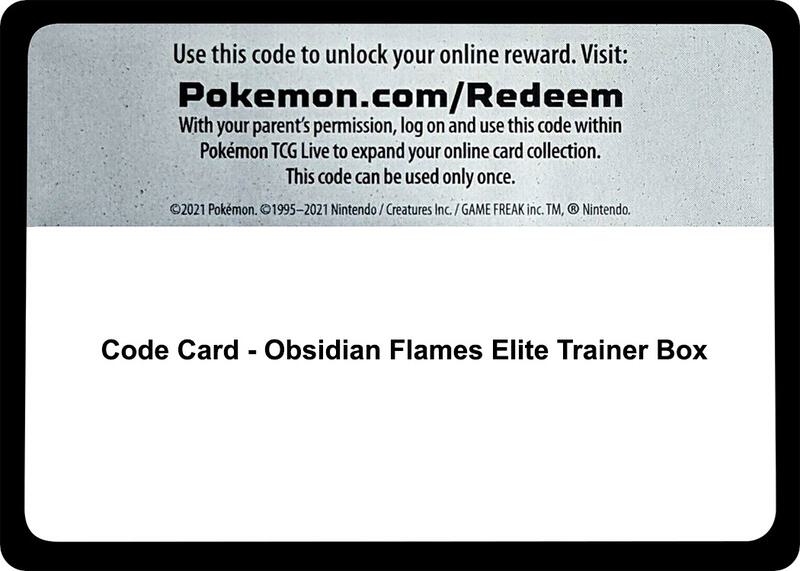 Code Card - Obsidian Flames Elite Trainer Box Pokemon card from SV03: Obsidian