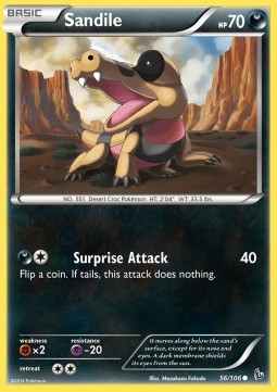 Sandile Pokemon card from Flashfire