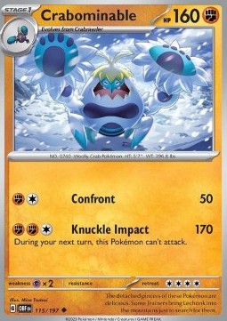 Crabominable Pokemon card from Obsidian Flames