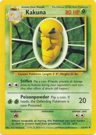 Kakuna Pokemon card from Base Set