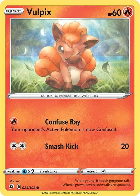 Vulpix Pokemon card from SWSH02: Rebel Clash