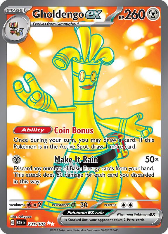 Gholdengo ex Pokemon card from SV04: Paradox Rift