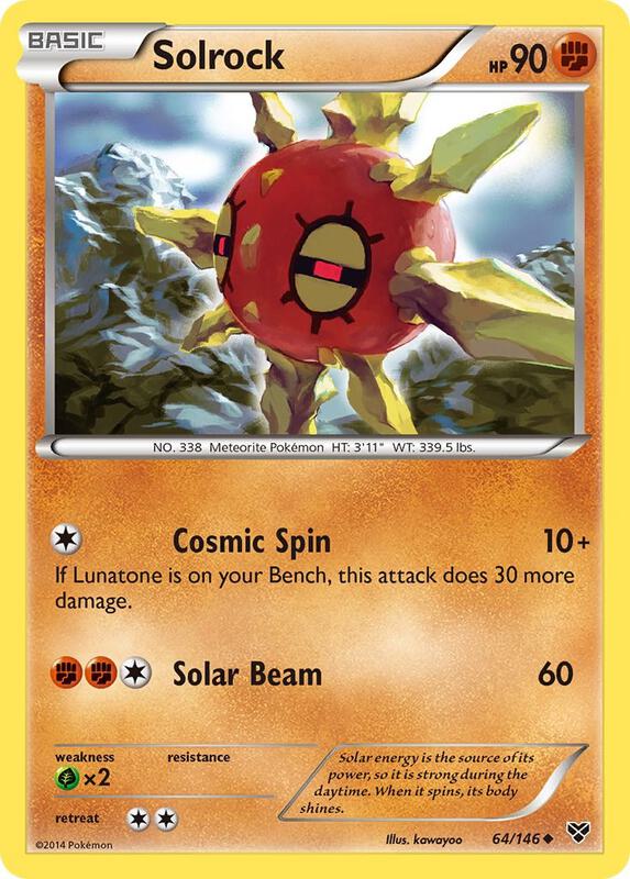 Solrock Pokemon card from XY Base Set