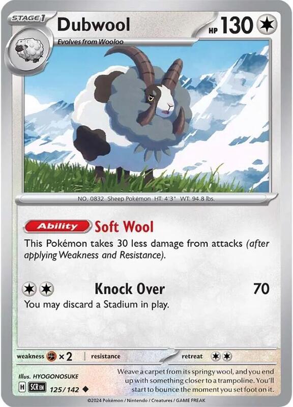 Dubwool Pokemon card from SV07: Stellar