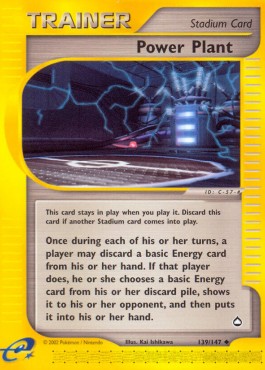 Power Plant Pokemon card from Aquapolis