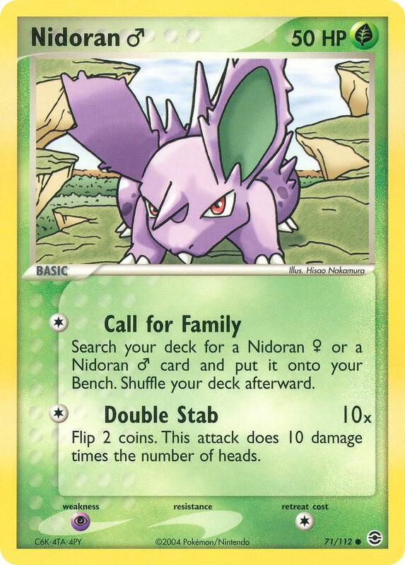 Nidoran M Pokemon card from FireRed & LeafGreen