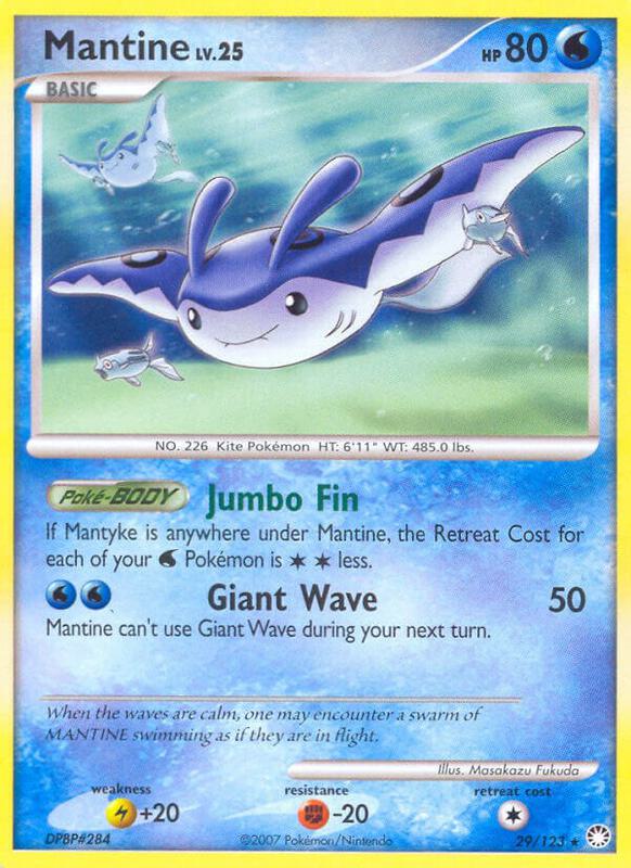 Mantine Pokemon card from Mysterious Treasures