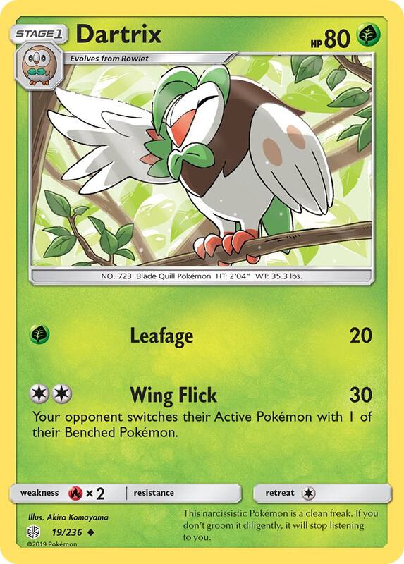 Dartrix Pokemon card from SM - Cosmic Eclipse