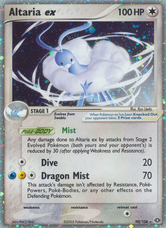 Altaria ex Pokemon card from Emerald
