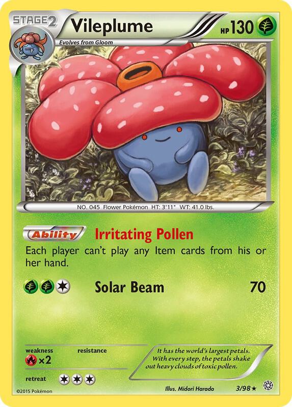 Vileplume Pokemon card from XY - Ancient Origins