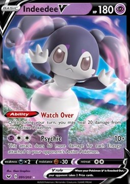 Indeedee V Pokemon card from Sword Shield