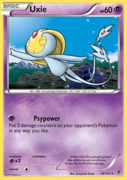 Uxie Pokemon card from Plasma Blast