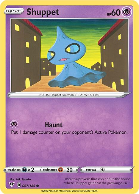 Shuppet Pokemon card from SWSH04: Vivid