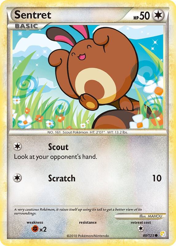 Sentret Pokemon card from HeartGold SoulSilver
