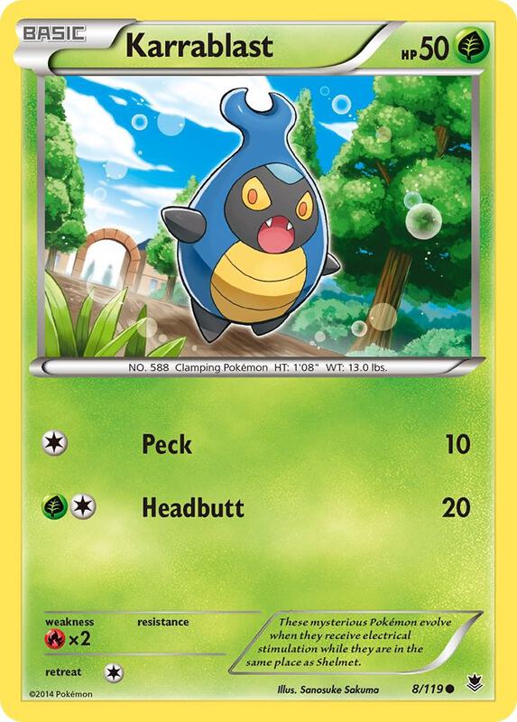 Karrablast Pokemon card from XY - Phantom Forces