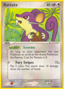 Rattata Pokemon card from EX Team Rocket Returns