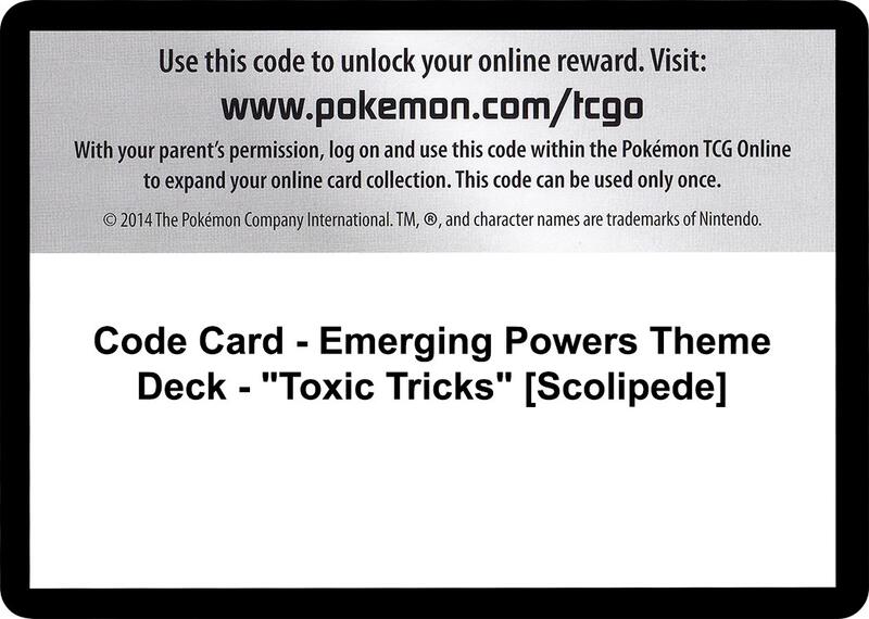 Code Card - Emerging Powers Theme Deck - "Toxic Tricks" [Scolipede] Pokemon card from Emerging Powers