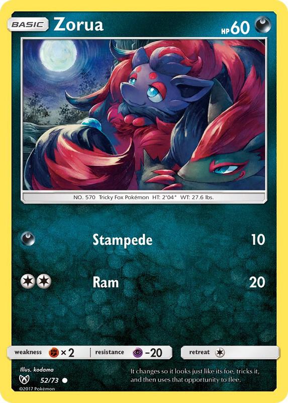 Zorua Pokemon card from Shining Legends