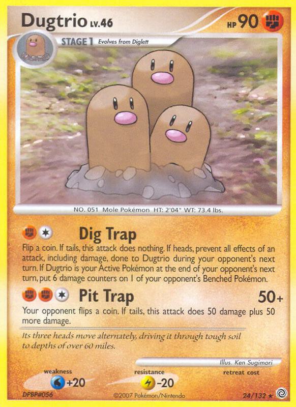 Dugtrio Pokemon card from Secret Wonders