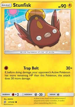 Stunfisk Pokemon card from Unified Minds