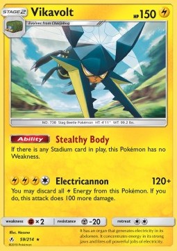 Vikavolt Pokemon card from Unbroken Bonds
