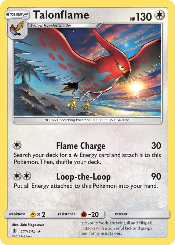 Talonflame Pokemon card from SM - Guardians Rising