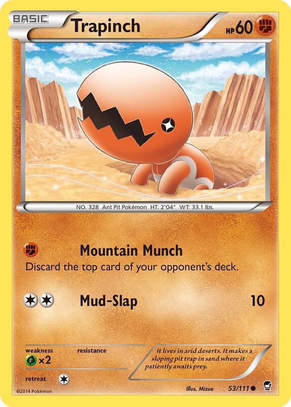 Trapinch Pokemon card from XY - Furious Fists