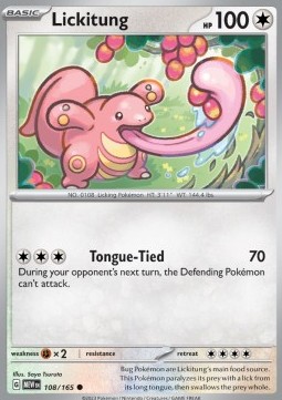 Lickitung Pokemon card from 151
