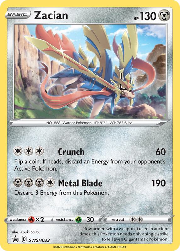 Zacian - SWSH033 Pokemon card from SWSH: Sword & Shield Promo Cards