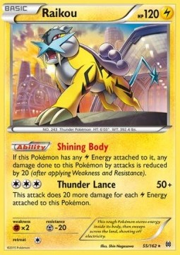 Raikou Pokemon card from BREAKthrough