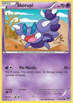 Skorupi Pokemon card from BREAKpoint
