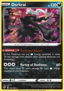 Darkrai Pokemon card from Darkness Ablaze