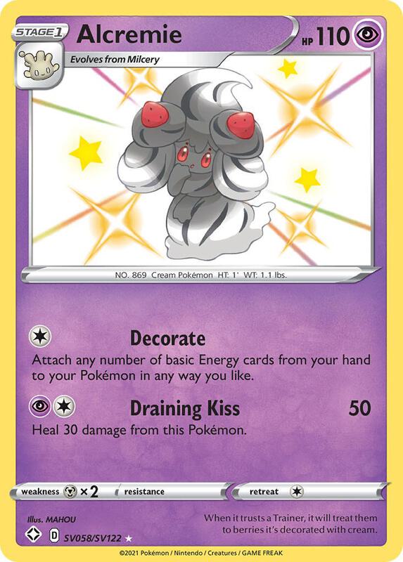 Alcremie Pokemon card from Shining Fates: Shiny Vault