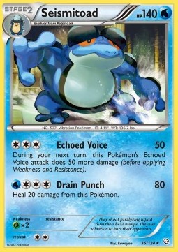 Seismitoad Pokemon card from Dragons Exalted