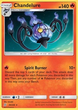 Chandelure Pokemon card from Unified Minds